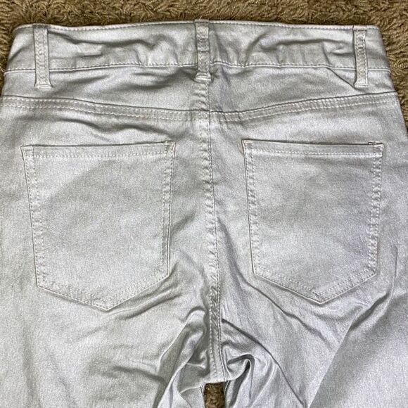 Boston Proper metallic coated ankle skinny jean pant Sz 4 - Picture 6 of 10